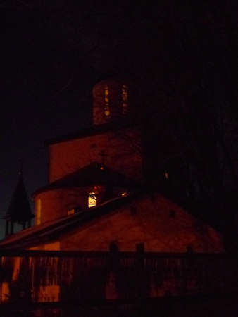 Church in night beautiful backgroundの写真素材