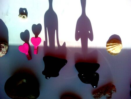 Yoga figurines decor shadows and solar white 