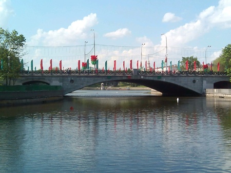 Spring landscape river in the Minsk cityの素材