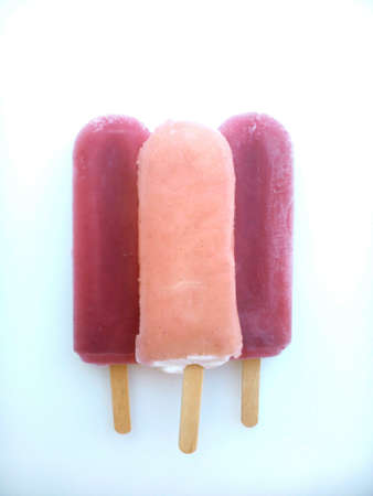Ice cream on a stick on a white background