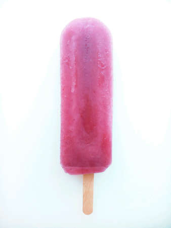 Ice cream on a stick on a white background