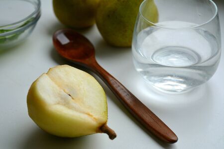 Fruits pears on a white backgroundの素材