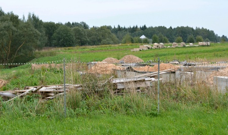 Building foundation nature landscapeの素材