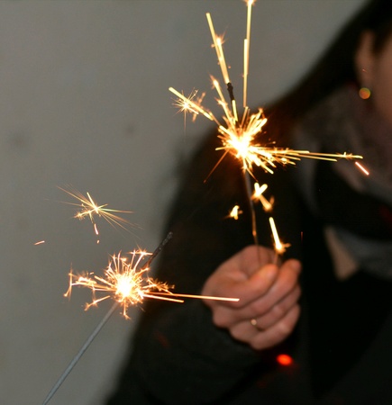 Bengal lights in hand family holidayの素材