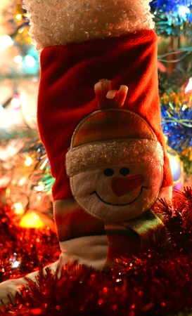 Christmas time gift boot snowmanの素材