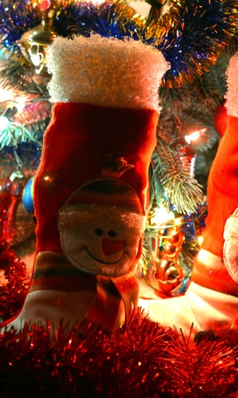Christmas time gift boot snowmanの素材