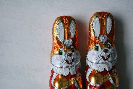 Holiday candy rabbits white backgroundの素材