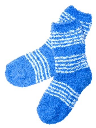pair of striped blue socks isolated on white
の写真素材