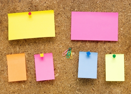 empty notes on old wooden backgroundの写真素材