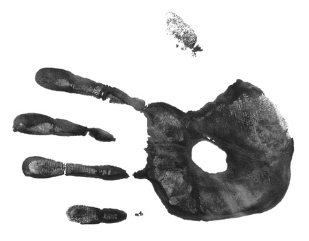 hand print isolated on white backgroundの写真素材