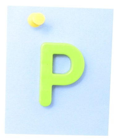 note with letter on clerical pin isolated on whiteの写真素材