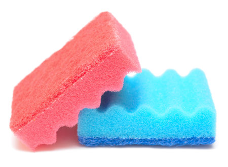 sponges isolated on whiteの写真素材