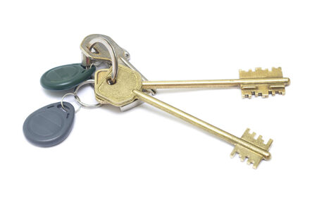 keys isolated on white backgroundの写真素材