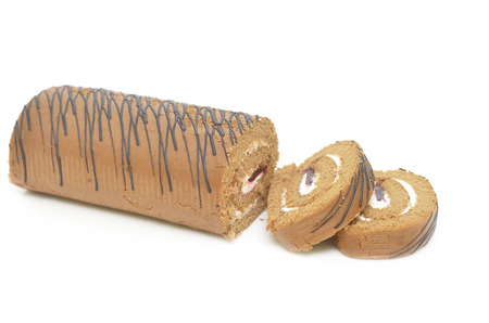 sweet roll isolated on white backgroundの写真素材