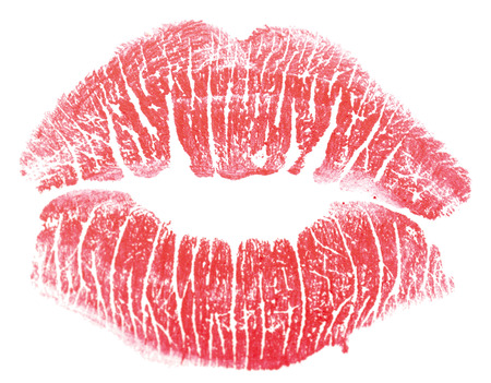 trace kiss isolated on white backgroundの写真素材