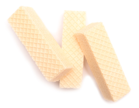 Wafer biscuit isolated on white backgroundの写真素材