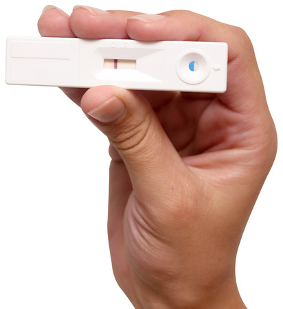 pregnancy test isolated on a white backgroundの写真素材