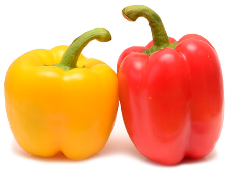 peppers isolated on white backgroundの写真素材