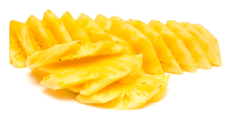 Peeled pineapple on a white backgroundの写真素材