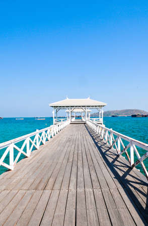 The wood bridge of Sri-chang islandの写真素材