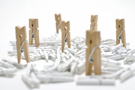 This is Pegs stending in isolated shotの写真素材