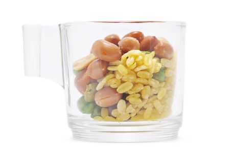 This is Mix Nuts in the glass cup.の写真素材