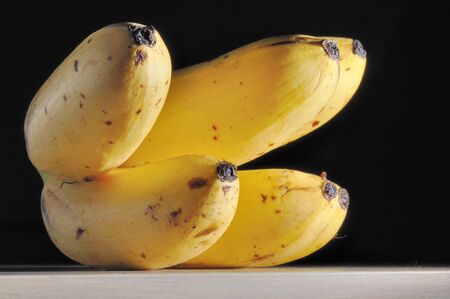 This is a banana in black backgroundの写真素材