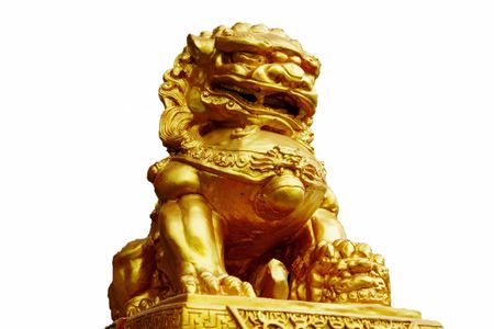Statue golden lion          の写真素材