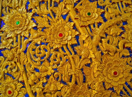 Thai traditional style molding art at templeの写真素材