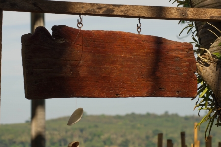 wooden signの写真素材