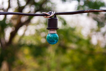 Closed up old green lamp is rusty , blackgroundの写真素材