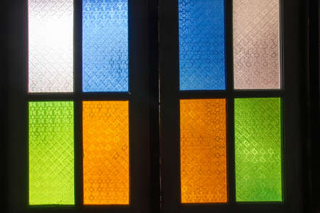 The colorful glass windows for home exterior buildingの写真素材