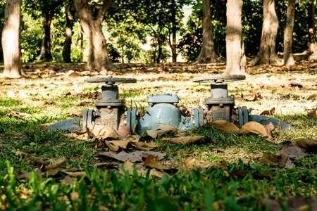Closed up water pipe in the public park