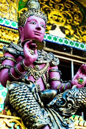 the statue of angels in the temple is a belief of Thai people.