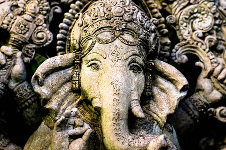 Ganesha  statue of a god of Hindu beliefs.closedup faceの写真素材