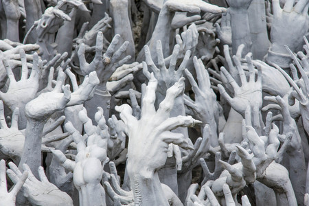 Hands Statue from Hell in Wat Rong Khun at Chiang Rai, Thailand