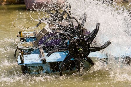 Turbine baler Installed in the canal to increase oxygen to the waterの写真素材