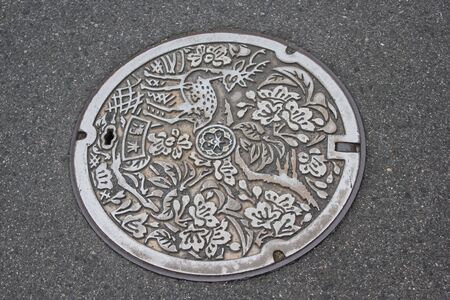 Manhole cover in Japanの写真素材