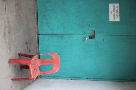 Little guard corner at the back doorの写真素材