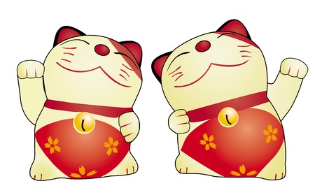 japanese cats isolatedのイラスト素材