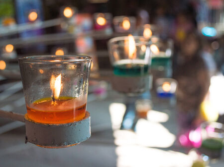 Colorful Candles backgroundの写真素材