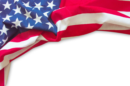 American flag border isolated on white background
