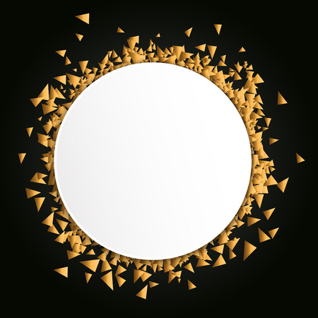 gold blank celebration background. celebration bubble in gold confetti. Vector Illustration.のイラスト素材