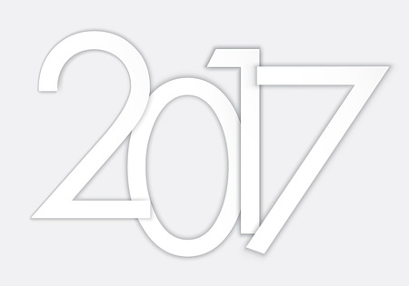 Happy 2017 new year. Vector paper illustration.