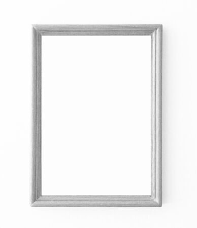 blank Picture frame white wood frame on wallの写真素材