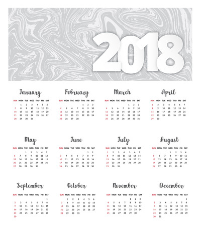 Calendar 2018 template design.のイラスト素材