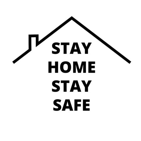 Stay at home slogan with house Protection campaign or measure from coronavirus, COVID--19. Stay home quote text, hash tag or hashtag. Coronavirus, COVID 19 protectionのイラスト素材