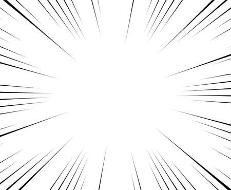 Black and white radial lines comics style background. Graphic explosion with speed lines banner.のイラスト素材