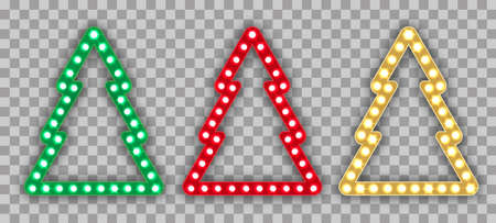 vector retro billboard and christmas tree on transparent background for your text,illustration EPS10.のイラスト素材