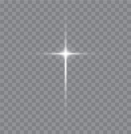 Religious cross with sun rays on transparent background, illustration .のイラスト素材